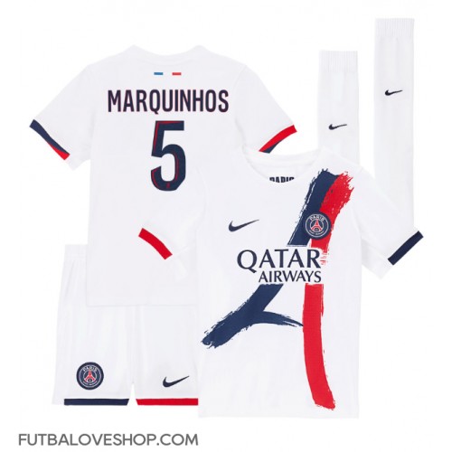 Dres Paris Saint-Germain Marquinhos #5 Preč pre deti 2024-25 Krátky Rukáv (+ trenírky)